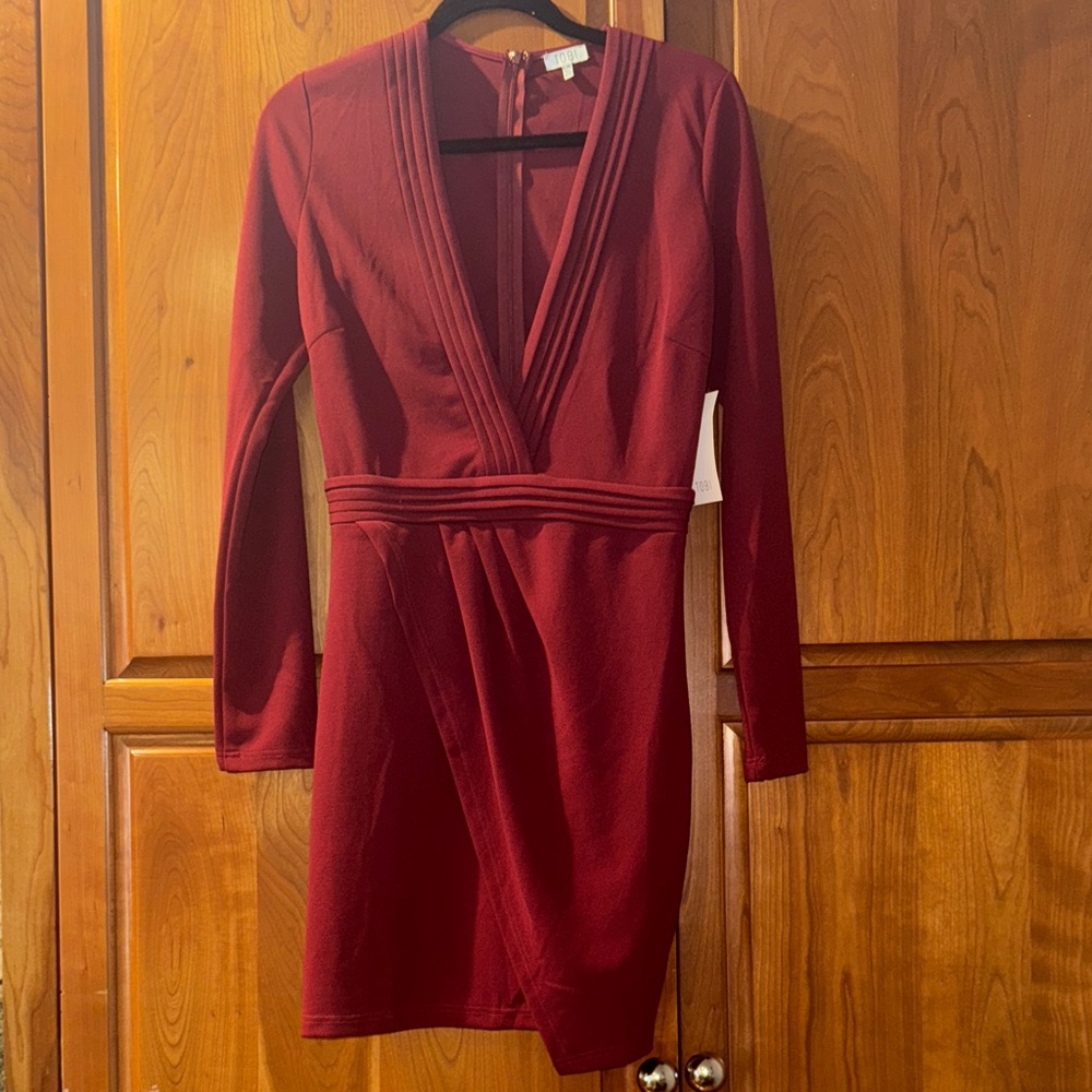 NWT Tobi Maroon Wrap Dress